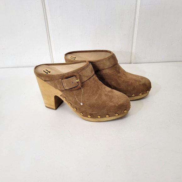 Veronica Beard Dacey Pecan Suede Clogs New - Picture 1 of 7
